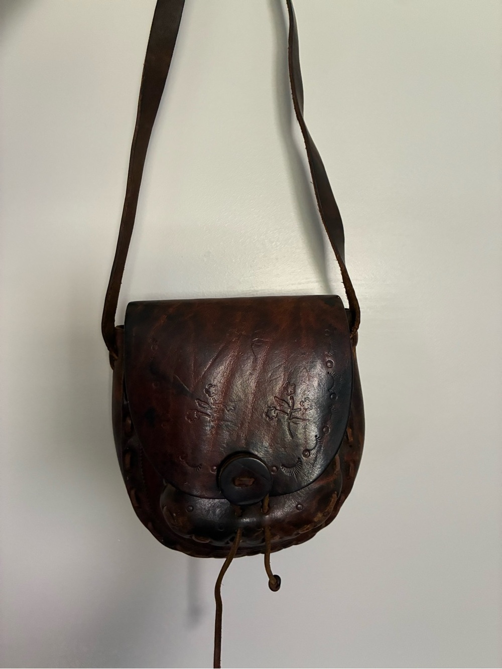 Handcrafted Brown Leather Crossbody Bag